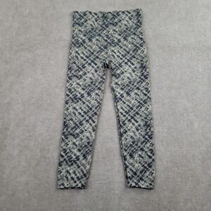 Spanx Leggings Womens XL Green Blue High Rise Capri Shaping Stretch Control